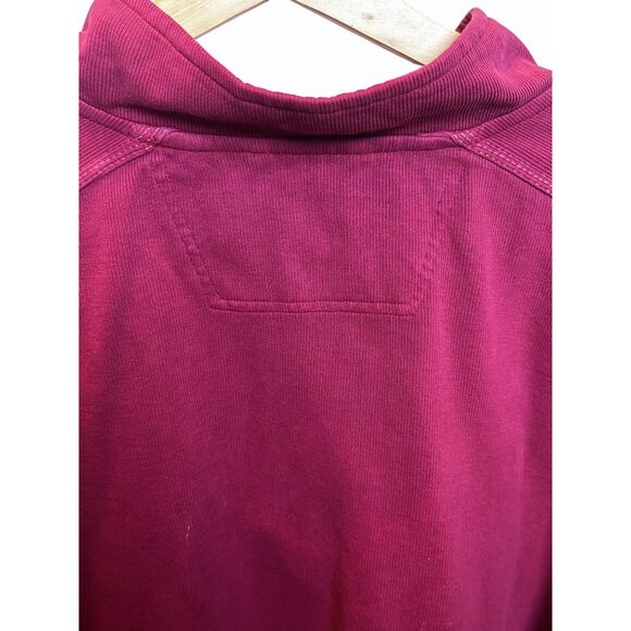 Tommy Bahama  Cotton Maroon 1/4 zip Pullover Ribbed Fabric Contrast Stitching XL - Picture 11 of 14